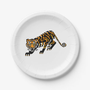 Party animal! Wild TIGER- Animal lover Paper Plate