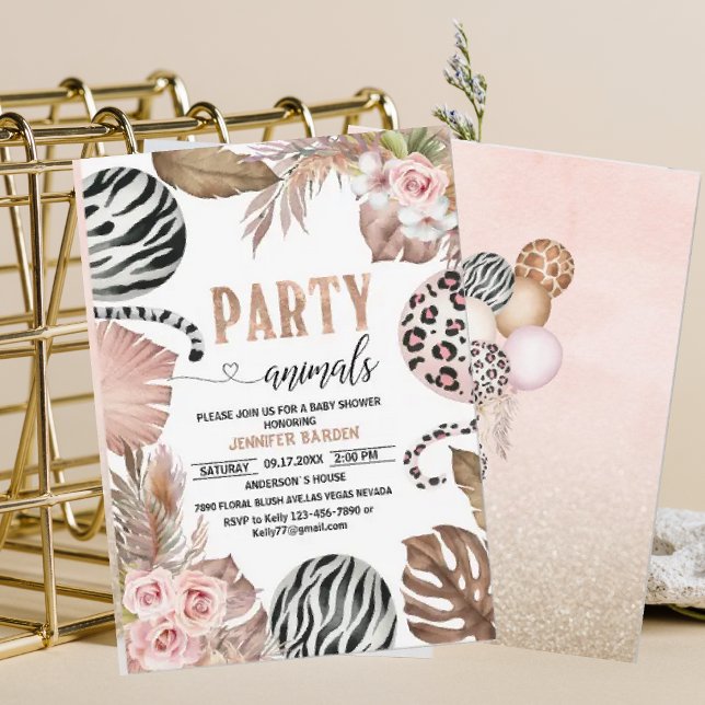 Party Animals baby shower Leopard Print Jungl Wild Invitation (Creator Uploaded)