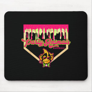 Party animals baseball drippy plate monkey mouse mat