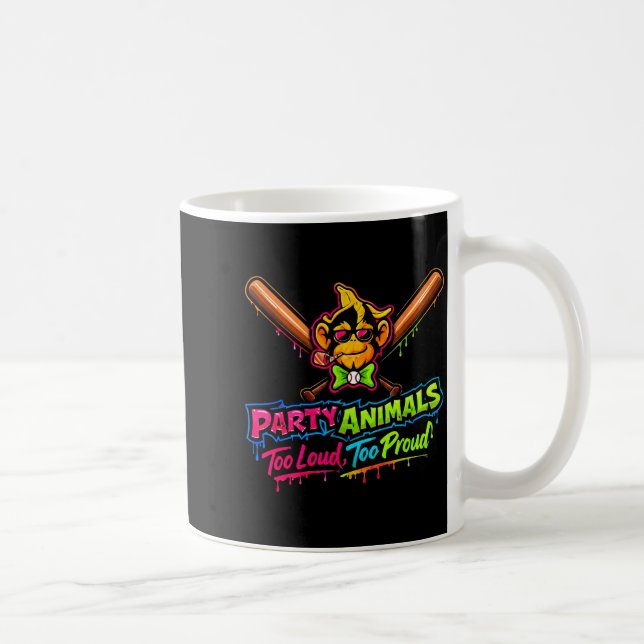 Party animals baseball jersey  coffee mug (Right)