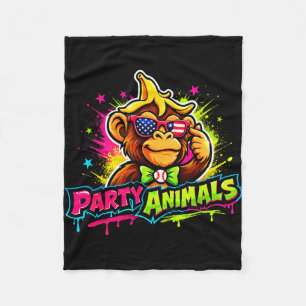 Party animals baseball jersey fleece blanket