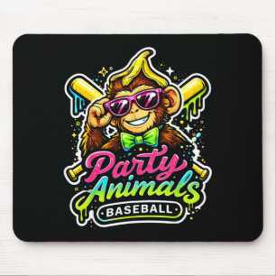 Party Animals Baseball Jersey Funny Monkey Vibrant Mouse Mat