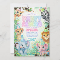 Party Animals Birthday Colorful Rainbow