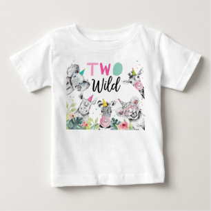 Party Animals Birthday Girl Two Wild 2nd Birthday Baby T-Shirt