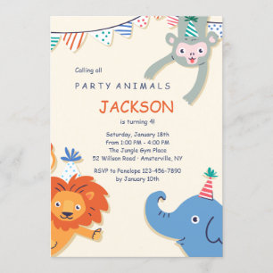 Party Animals Birthday Invitation
