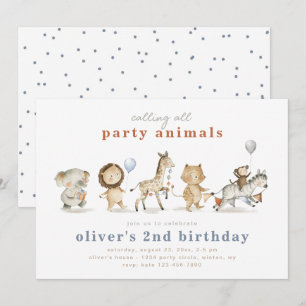 Party Animals Birthday Invitation Party Animals