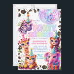 Party Animals Birthday Invitation | Rainbow Disco<br><div class="desc">Get ready to party wild!
This adorable Party Animals Birthday Invitation is filled with rainbow sparkle,  disco magic,  and the cutest safari friends wearing party hats. Featuring a zebra,  elephant,  tiger,  giraffe,  and monkey,  this playful design is perfect for a kids zoo party,  safari theme birthday,  or animal celebration.</div>