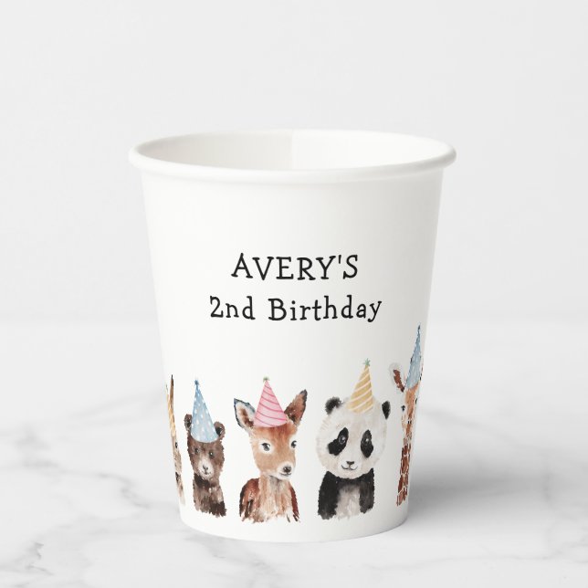 Party Animals Birthday Paper Cups (Left)