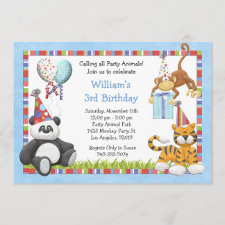 Party Animals Birthday Party Invitation