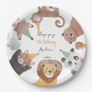 Party animals birthday party personalised paper plate