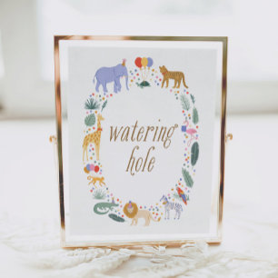 Party Animals Birthday Party Watering Hole Sign