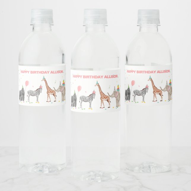Party Animals Birthday Wild One Water Bottle Label (Bottles)