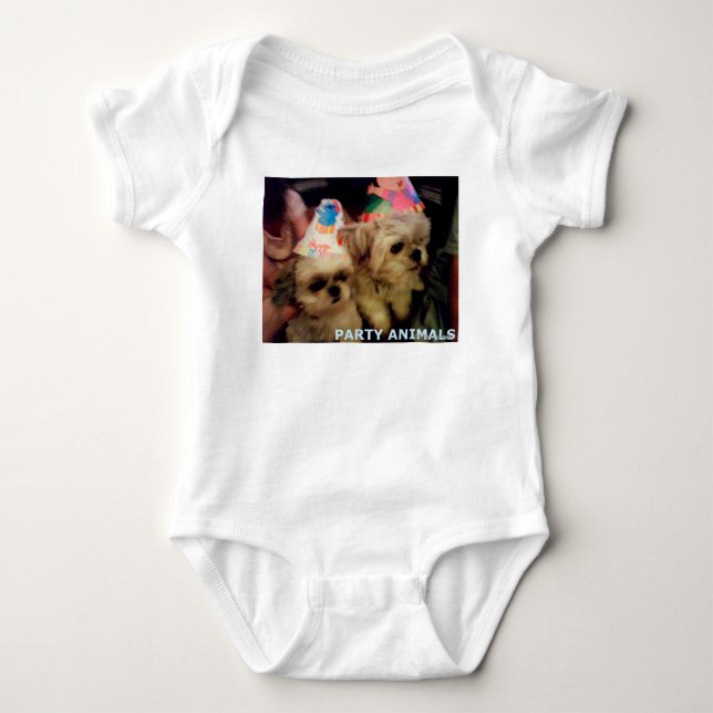 Party Animals Bodysuit for Babies by HAS Jewels (Front)
