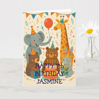 Party Animals Celebrating a Birthday Custom  Card