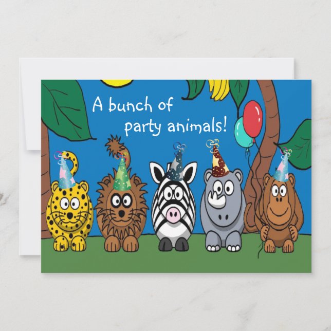 Party Animals Children's Birthday Party Invitation (Front)
