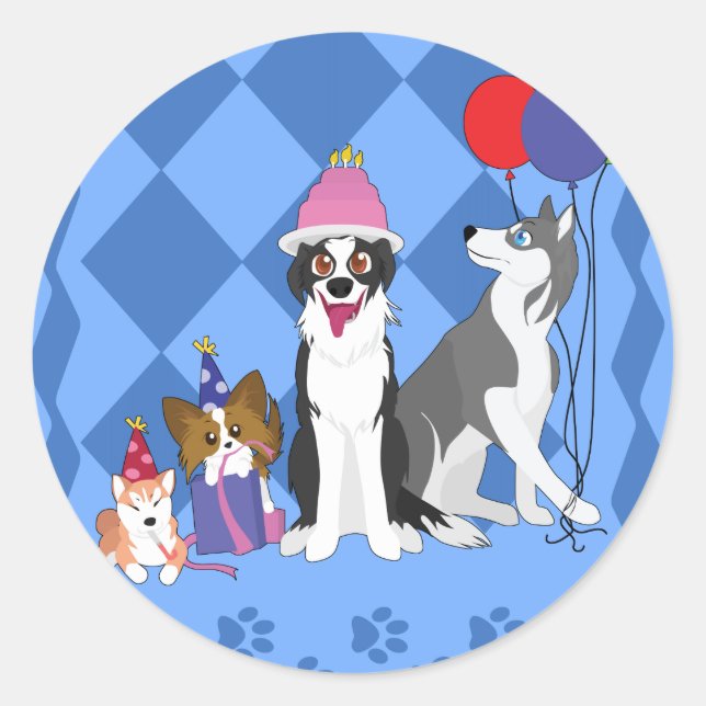 Party Animals Classic Round Sticker (Front)