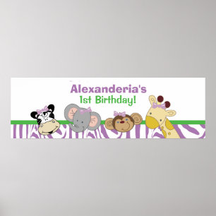 Party Animals Custom Birthday Banner Poster Print