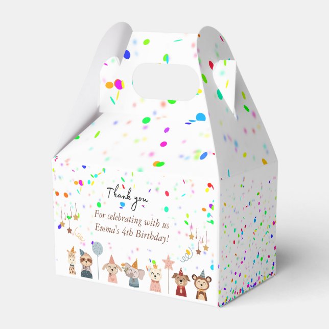 Party Animals Customizable Favour Box (Front Side)