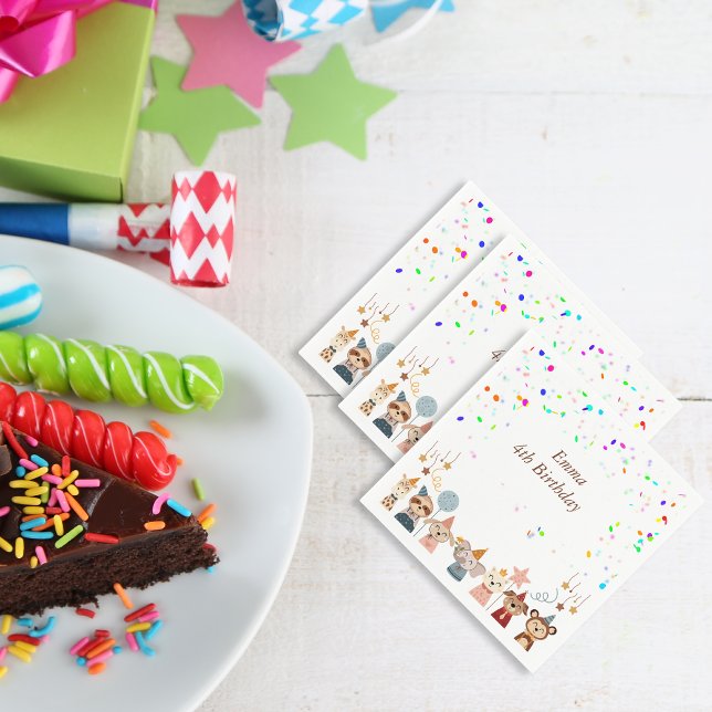 Party Animals customizable Napkin (Girly Birthday Party Animals customizable Napkins)