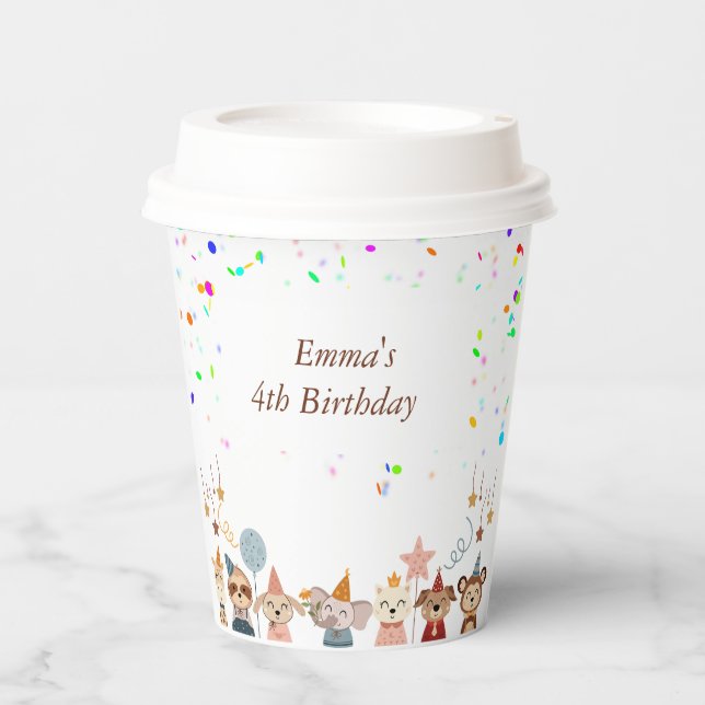 Party Animals Customizable Paper Cups (Front)