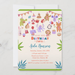 Party Animals Extravaganza Birthday Party Invitation