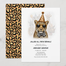 Party Animals Funny Leopard Kids Birthday Party