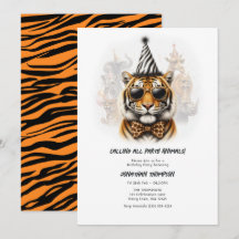 Party Animals Funny Tiger Kids Birthday Party