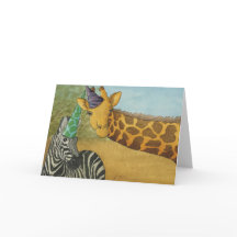 Party Animals: Giraffe/Zebra Card A5