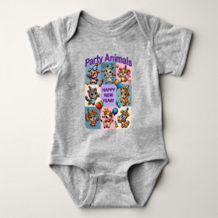 Party Animals "Happy New Year" Baby Bodysuit
