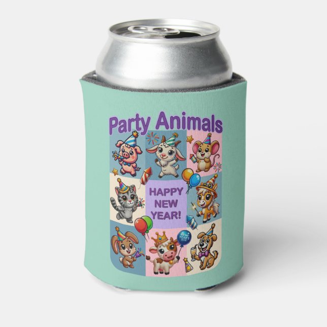 Party Animals "Happy New Year" Can Cooler (Can Back)