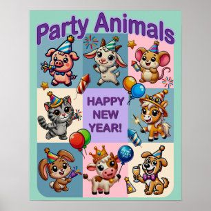 Party Animals "Happy New Year" Poster