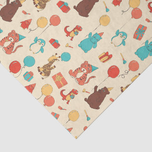 Party Animals Hippo, Giraffe, Bear Birthday Party Tissue Paper