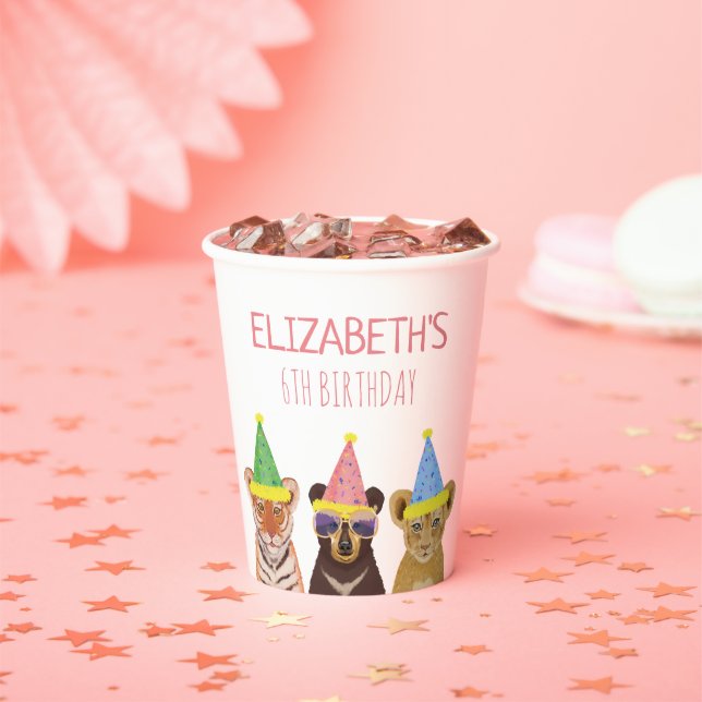 Party Animals Illustration Birthday  Paper Cups (Insitu)