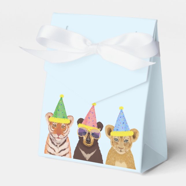 Party Animals Illustration Birthday Thank You  Favour Box (Front Side)