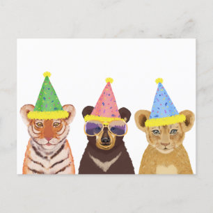 Party Animals Illustration Postcard