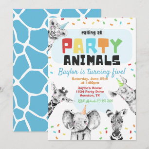 Party Animals Invitation   Party Animals Birthday