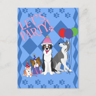 Party Animals Invitation Postcard