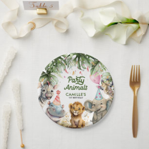 Party Animals Jungle Birthday Personalized Paper Plate