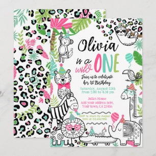 Party Animals, Jungle Safari 1st Birthday Invitation