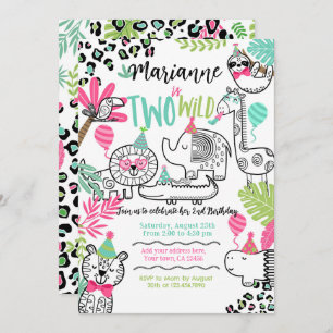 Party Animals, Jungle Safari 2nd Birthday Invitation