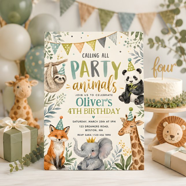 Party Animals Kids Birthday Invitation (Creator Uploaded)