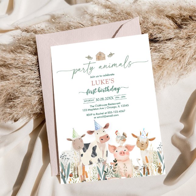 Party Animals Kids Birthday Invitation (Creator Uploaded)