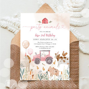 Party Animals Kids Birthday Invitation