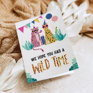 Party Animals Kid's Birthday Party Thank You Card