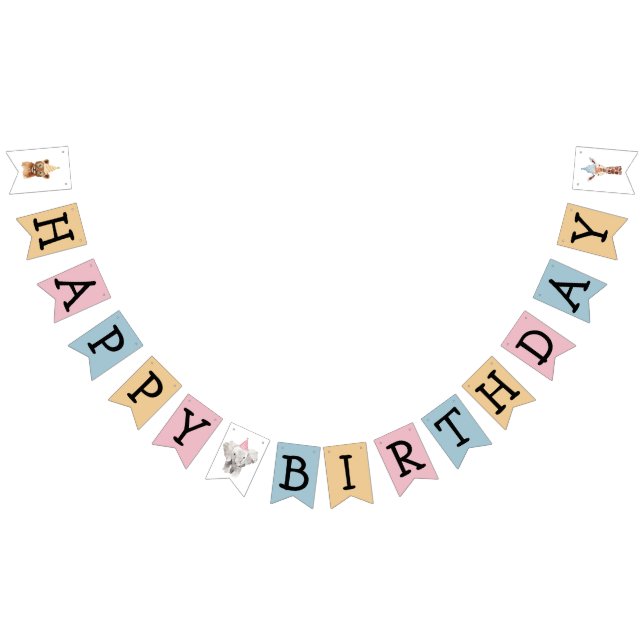 Party Animals Kids Happy Birthday Bunting (All)