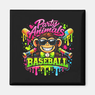 Party animals meme baseball funny monkey magnet