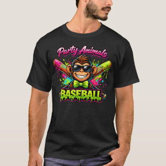Party Animals Meme Baseball Funny T-Shirt