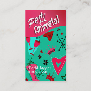 "Party Animals" - Party Planner, Event Organiser Business Card