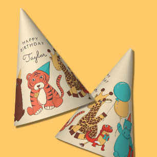 Party Animals Personalised Kids Birthday Hat