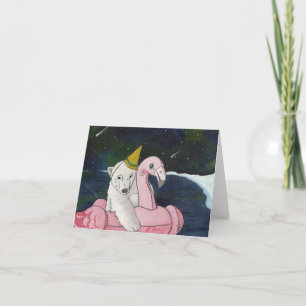 Party Animals: Polar Bear 4"x5.6" Holiday Card